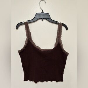 Cotton On Chocolate Lace Detail Tank size medium